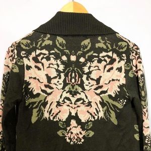 Floral drape cardigan